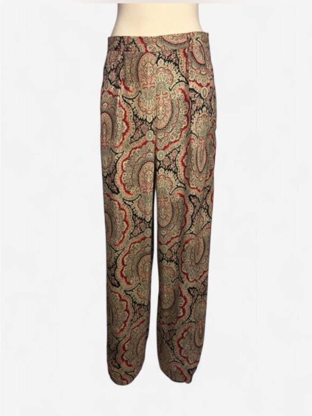 Vintage 80’s Breeches Paisley High Rise Pleated Wide Leg Trousers Boho Artsy 12